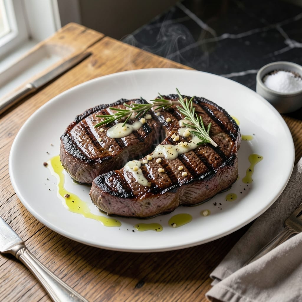 Bobby Flay's Grilled Steak Recipe: Steakhouse Crust With Herb Butter Finish