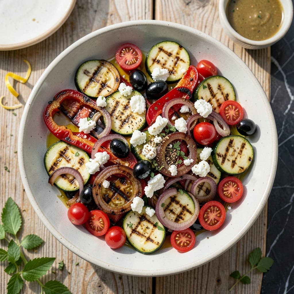 Grilled Greek Salad Recipe: Charred Veggies and Feta Harmony