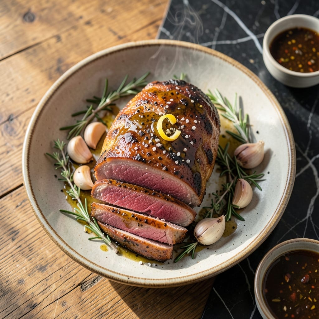 Recipe For Eye Round Roast: Slow-Roasted Lean Beef with Garlic and Herbs