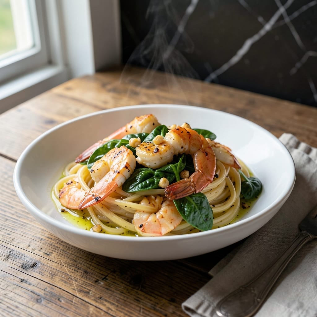 Garlic Shrimp Pasta Recipe With Spinach: Lemon-Kissed Weeknight Elegance
