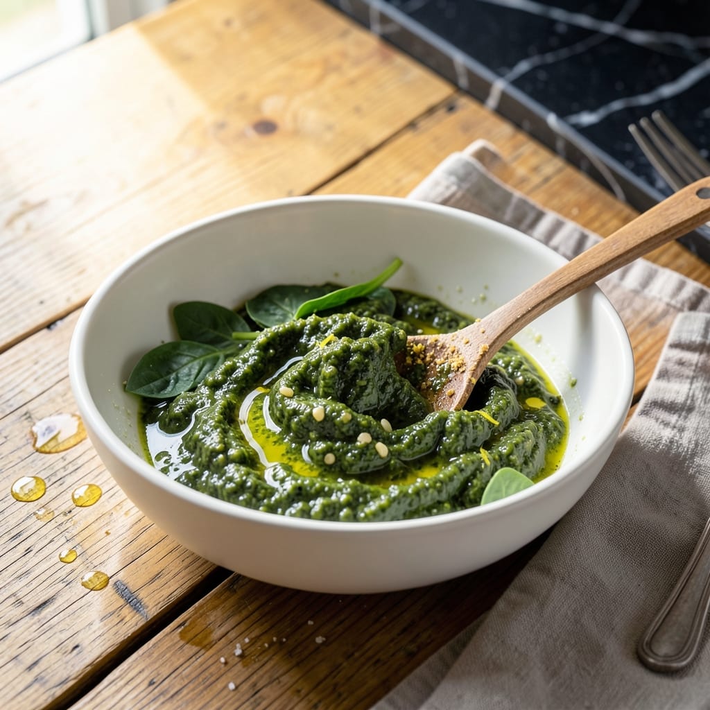 Spinach Pesto Recipe No Nuts: Vibrant Herb Sauce With Silky Smooth Texture