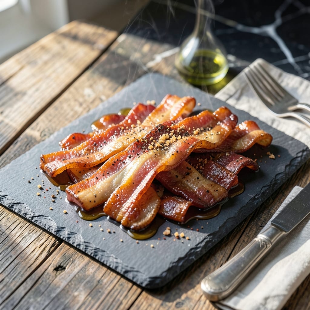Millionaire's Bacon Recipe Sweet Maple: Candied Crisp with Sticky Glaze