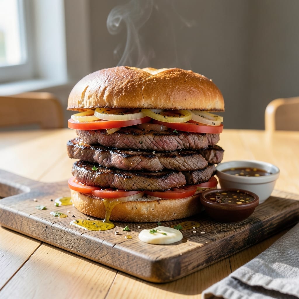Shaved Steak Sandwich With Au Jus Recipe: Thinly Sliced Beef With Savory Dipping Broth Shaved Steak Sandwich With Au Jus Recipe: Thinly Sliced Beef With Savory Dipping Broth