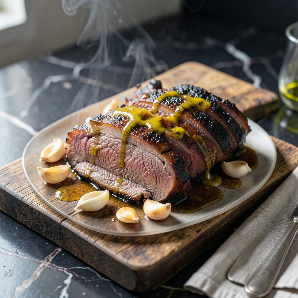Barbecued Corned Beef Recipe: Smoky Char with Mustard Glaze