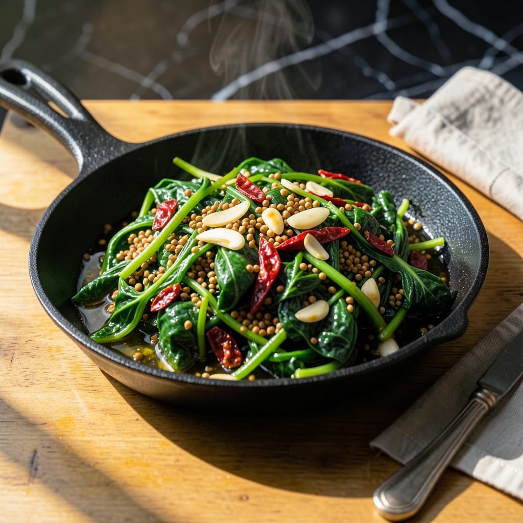 Watercress Indian Recipe: Spiced Greens With Mustard Seed Crunch