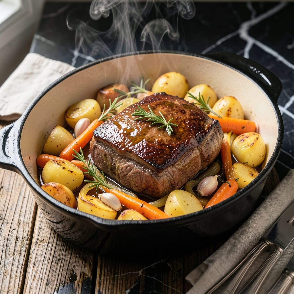 Pot Roast Oven Recipe With Potatoes and Carrots: Herb-Crusted Sunday Supper