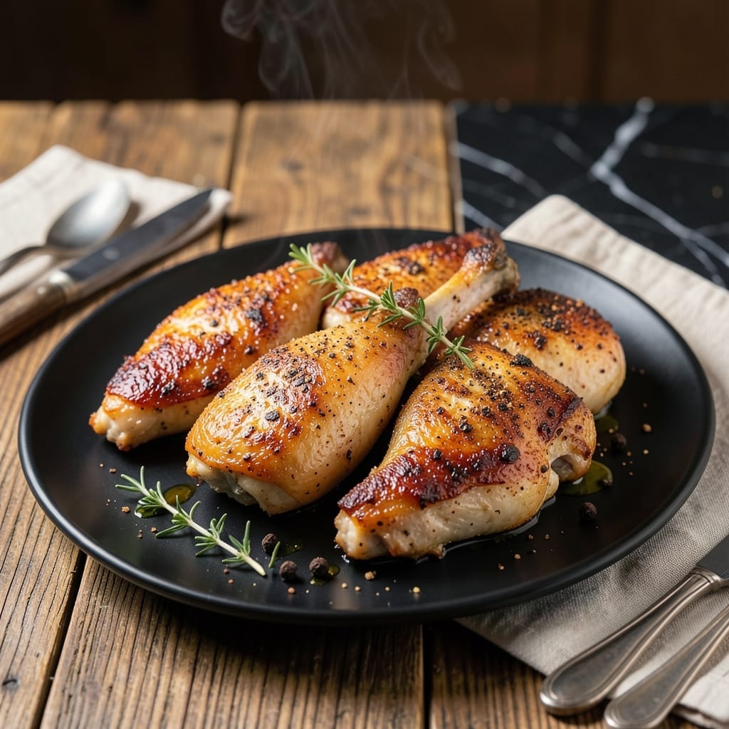 Recipe For Baked Chicken Thighs With Skin: Crispy Golden Skin and Juicy Meat