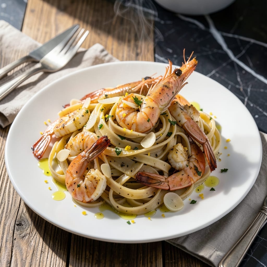 Garlic Shrimp Pasta Recipe Healthy: Light Lemon Zest and Herbs Garlic Shrimp Pasta Recipe Healthy: Light Lemon Zest and Herbs