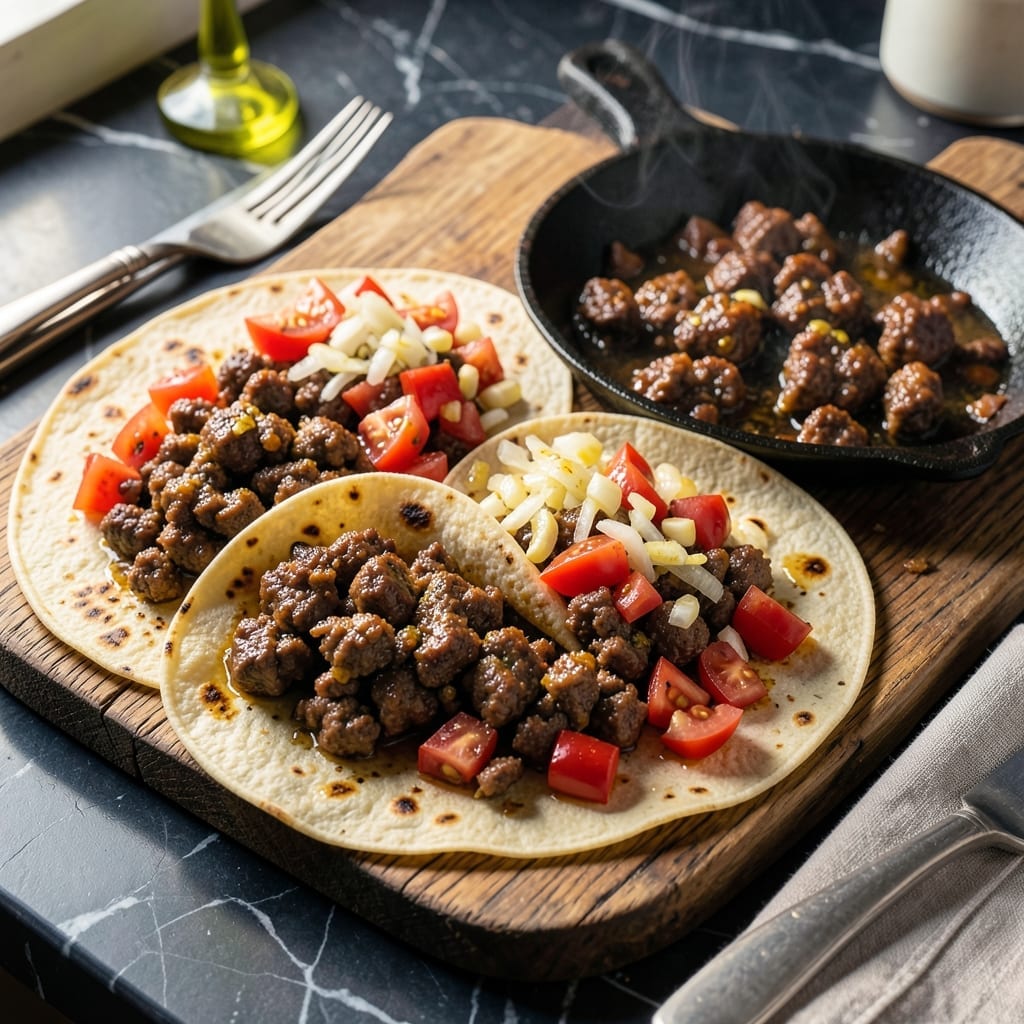 Beef Taco Recipe With Taco Seasoning: Spiced Ground Beef in Warm Tortillas