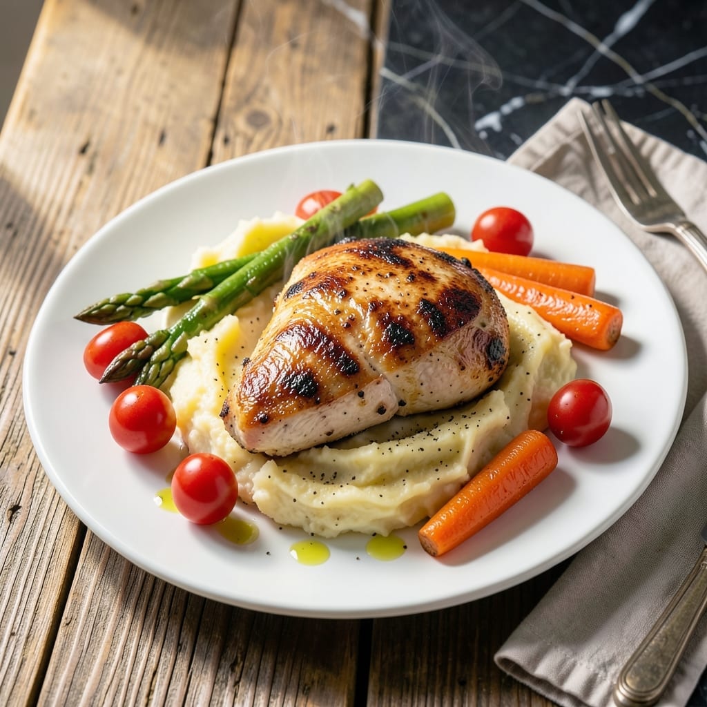 Grilled Chicken With Mashed Potatoes And Vegetables Recipe: Complete Comfort Meal in One Pan