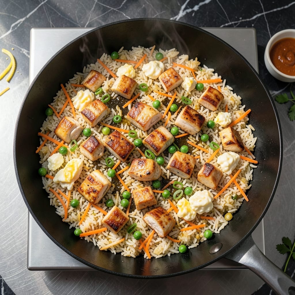 Chicken Fried Rice Recipe on Flat Top Grill: Wok-Style Flavor in Minutes