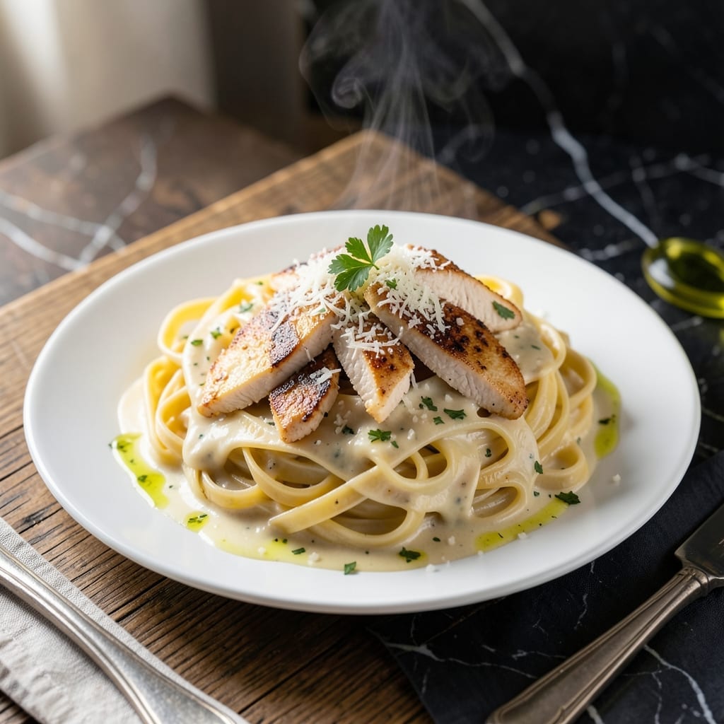Classico Chicken Alfredo Recipe: Fettuccine Coated in Velvety Parmesan Sauce