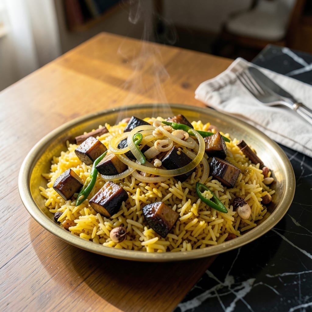 Eggplant Rice Recipe Indian: Spiced Vegetable Pilaf with Fragrant Basmati