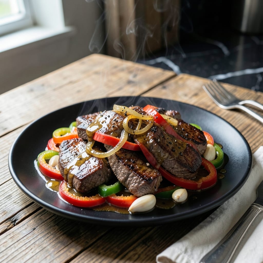 Recipe For Crock-Pot Pepper Steak: Slow-Cooked Savory Beef With Peppers