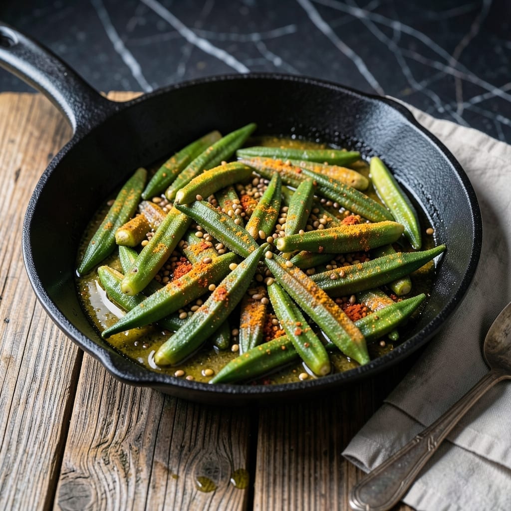 Recipe Of Lady Finger Vegetable: Okra Stir-Fry With Spiced Crunch Recipe Of Lady Finger Vegetable: Okra Stir-Fry With Spiced Crunch