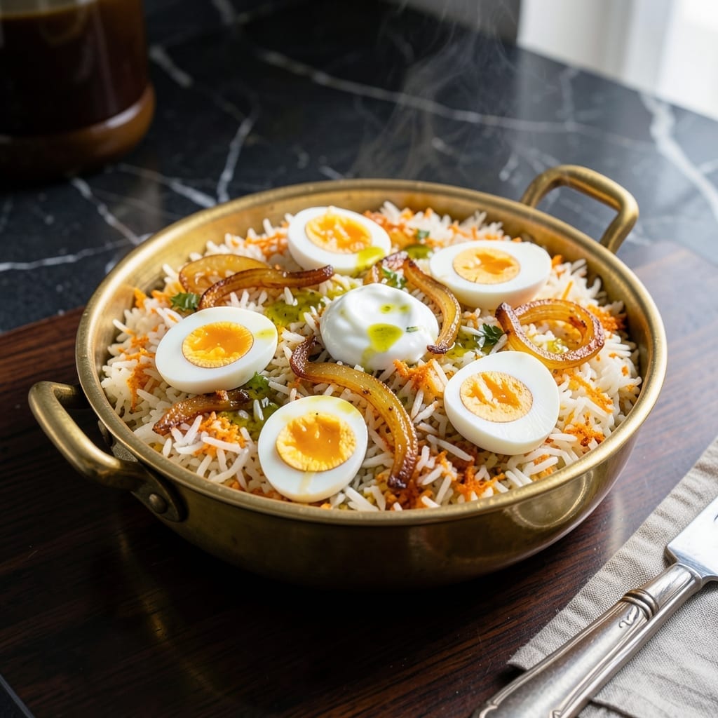 Egg Biryani Recipe in Telugu: Authentic Hyderabadi Spiced Layers