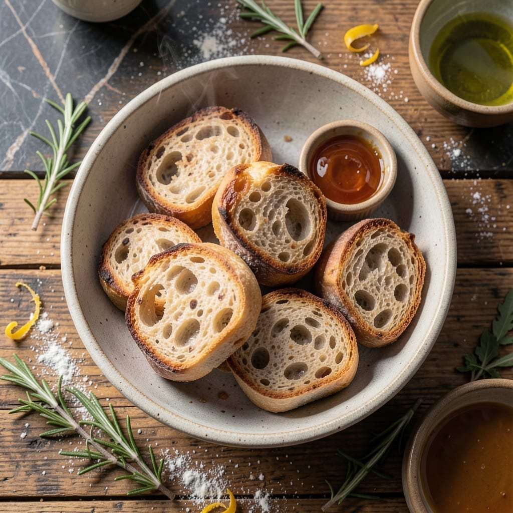 Recipe for Ciabatta Bread Rolls: Airy Centers and Crusty Exteriors
