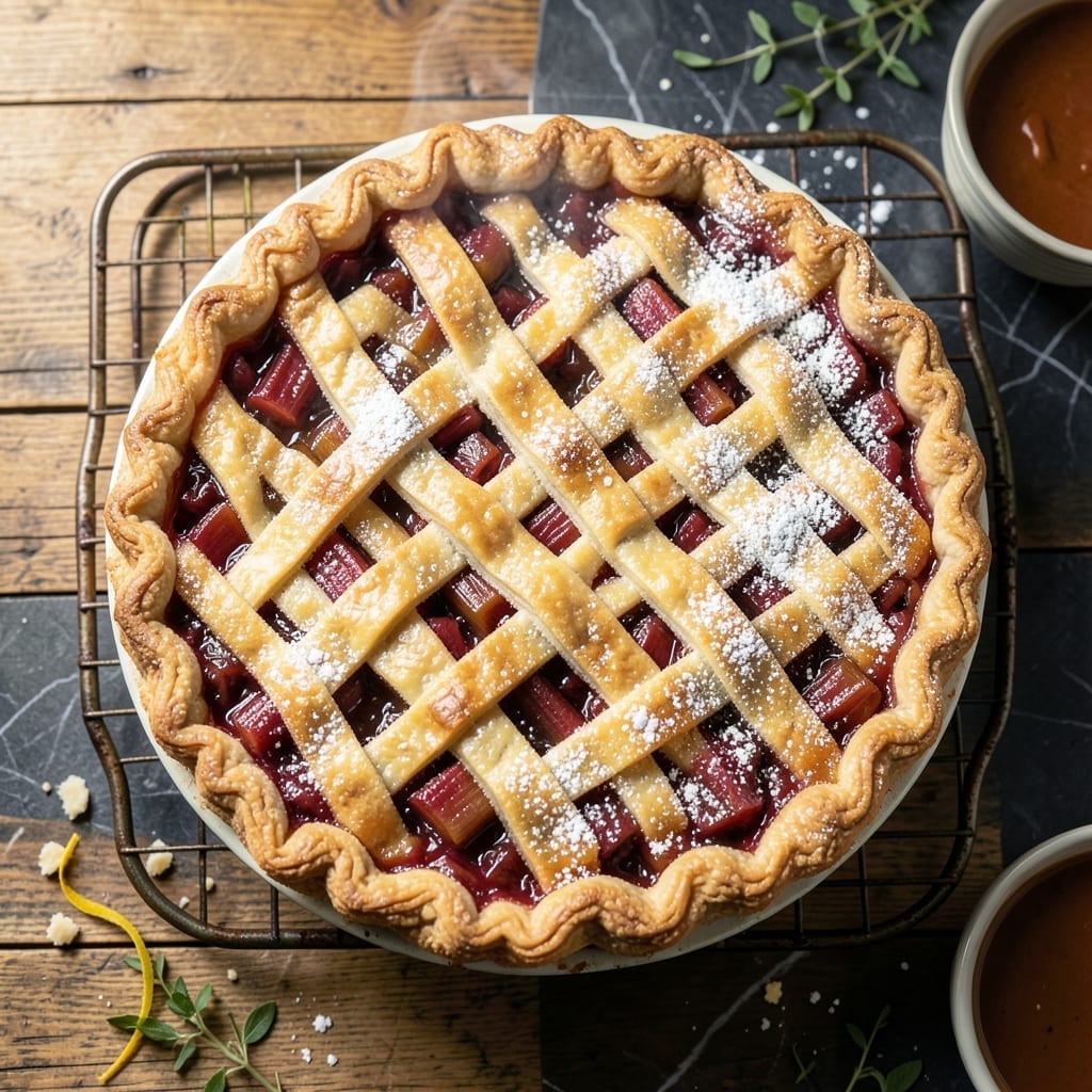 Canned Rhubarb Pie Recipe: Tart Filling in Flaky Crust