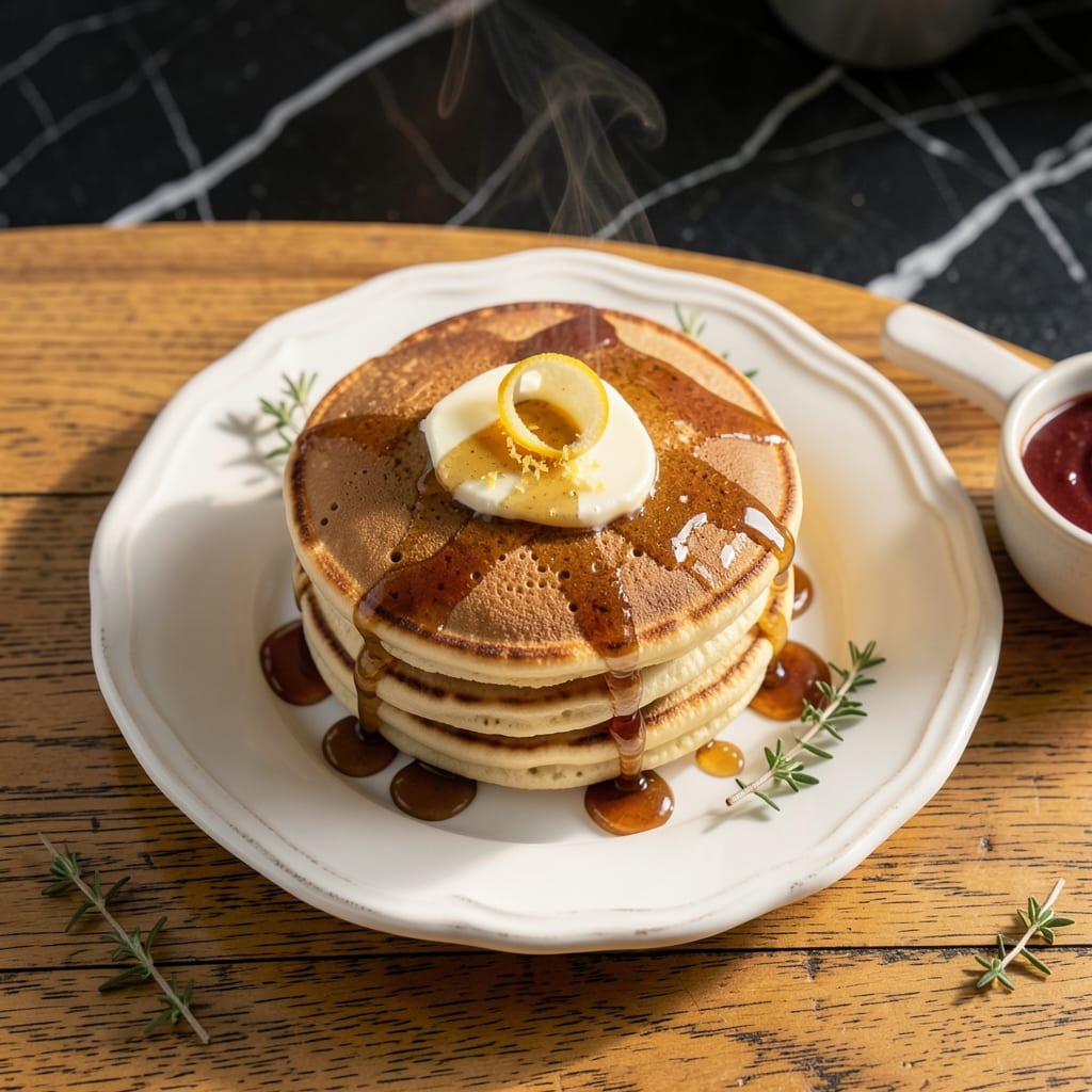 Recipe for Denny's Pancakes: Fluffy Stacks With Buttery Syrup Pockets
