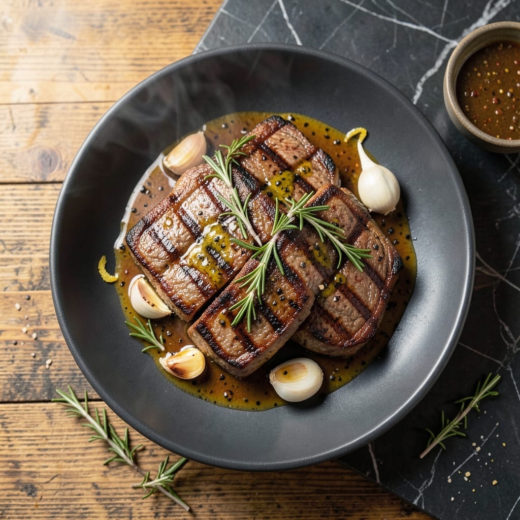 Barbecued Lamb Steaks Recipe: Charred Exterior with Herb-Infused Juiciness
