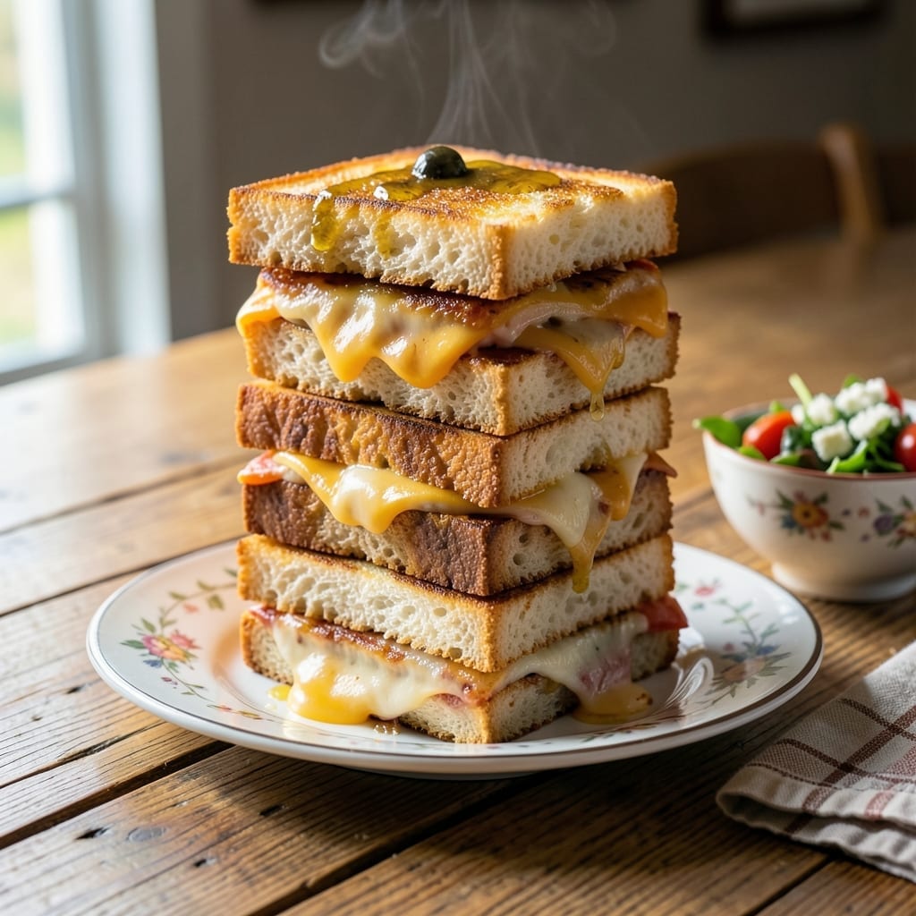 Recipe For Baked Grilled Cheese Sandwiches: Golden Crusts With Gooey Centers