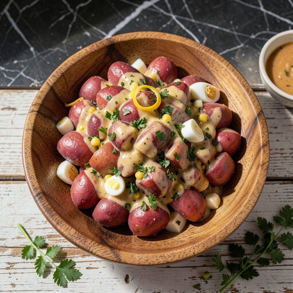 Amish Red Skin Potato Salad Recipe: Tangy Mustard and Egg Enriched Tradition