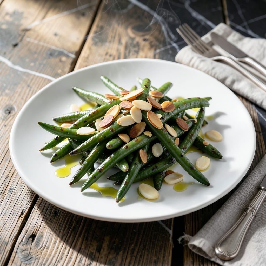 Kona Grill Green Beans Recipe: Garlicky Butter Blister with Almond Crunch