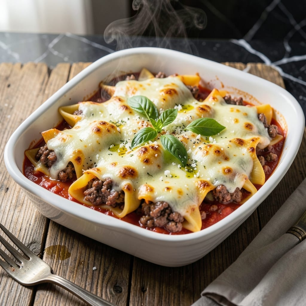 Stuffed Shells Recipe With Ground Beef: Cheesy Layers With Hearty Meat Filling