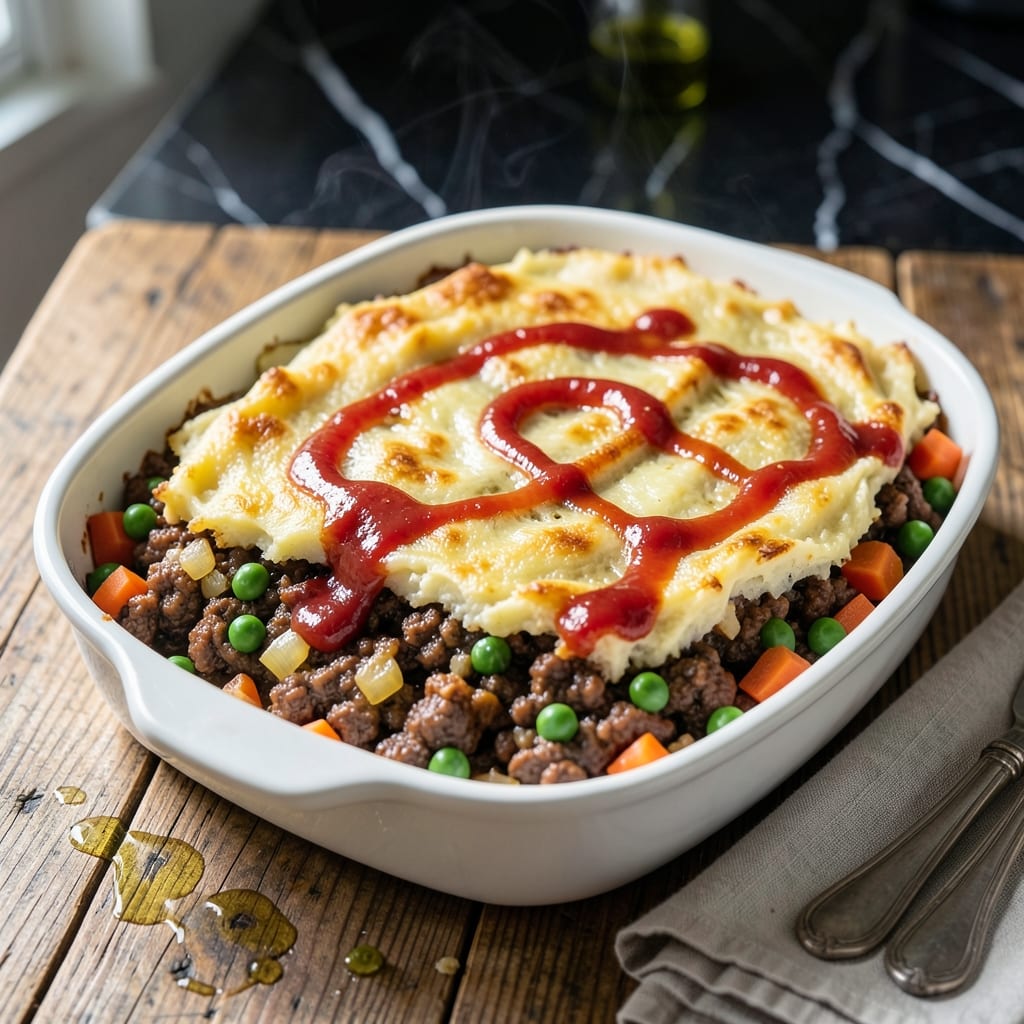 Easy Shepherd's Pie Recipe with Ketchup: Savory Layers in One Pan