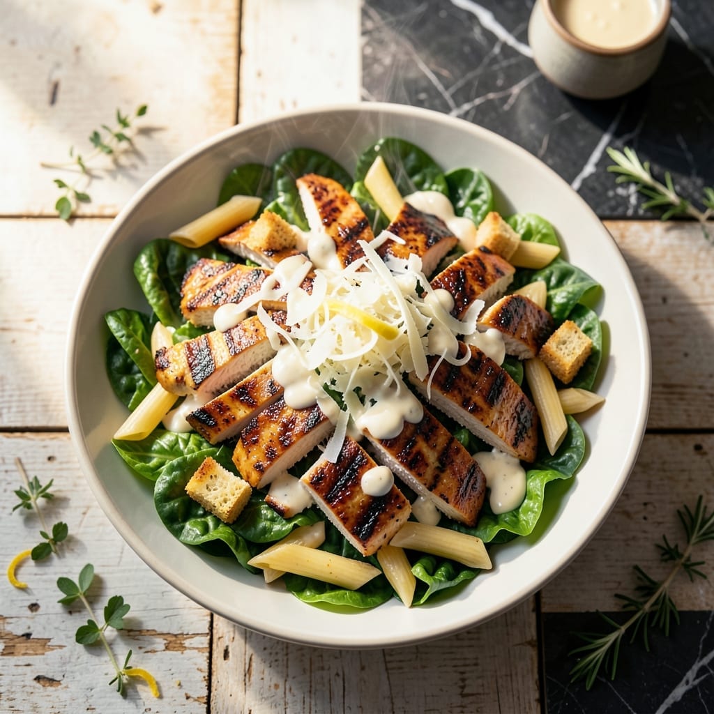 Grilled Chicken Caesar Pasta Salad Recipe: Creamy Dressing Meets Grill-Kissed Protein