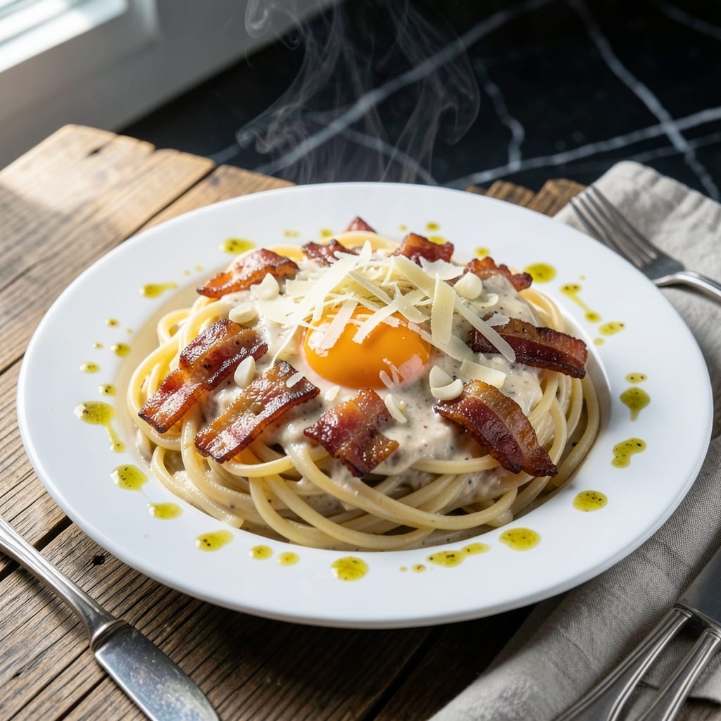Filipino Carbonara Recipe With Cream: Rich Egg Yolk and Bacon Fusion