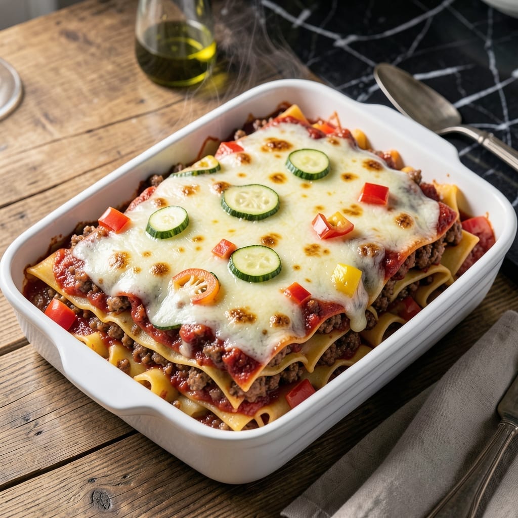 Meat and Vegetable Lasagna Recipe: Layered Italian Comfort with Garden Freshness