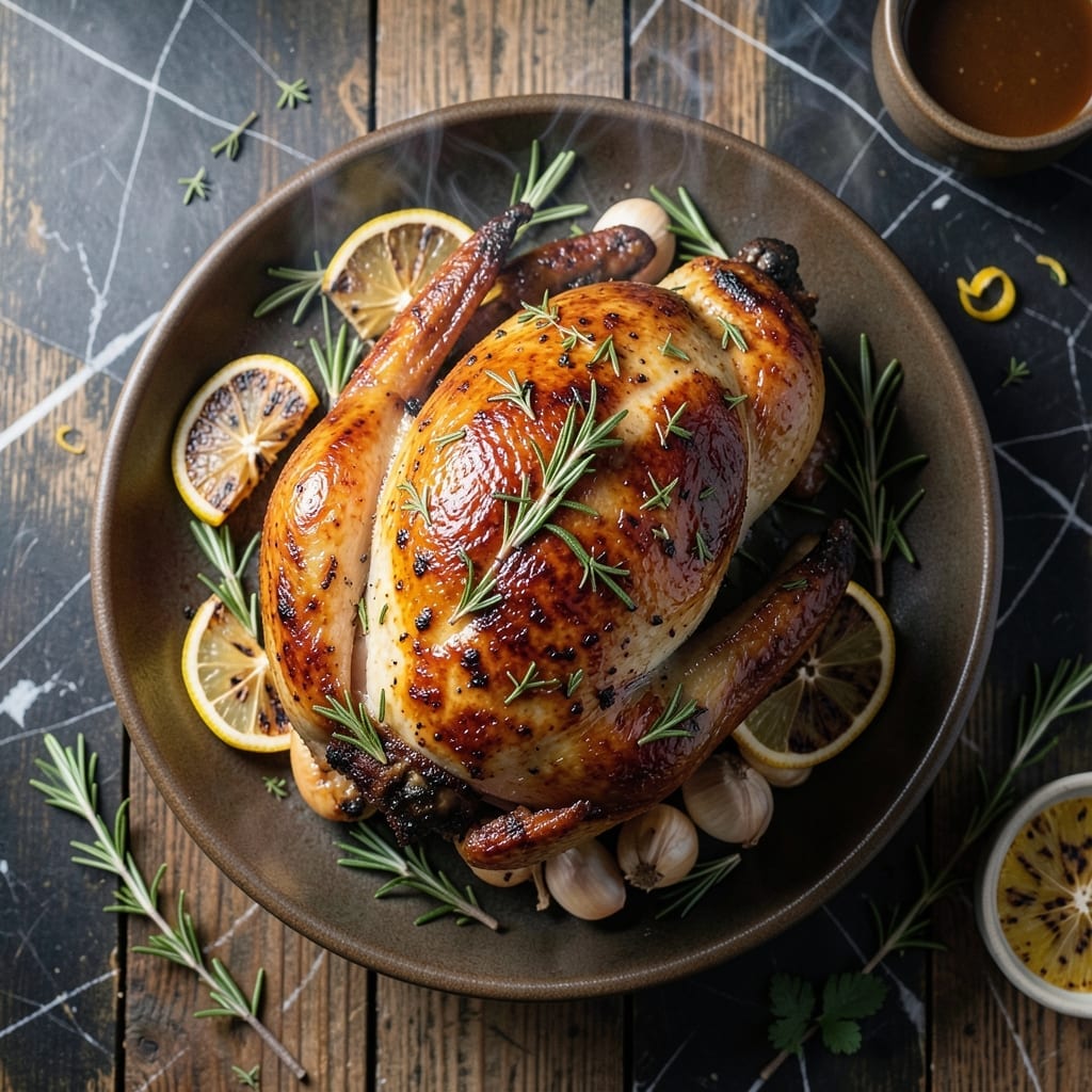Barbecued Whole Chicken Recipe: Smoky Herb-Rubbed Juiciness