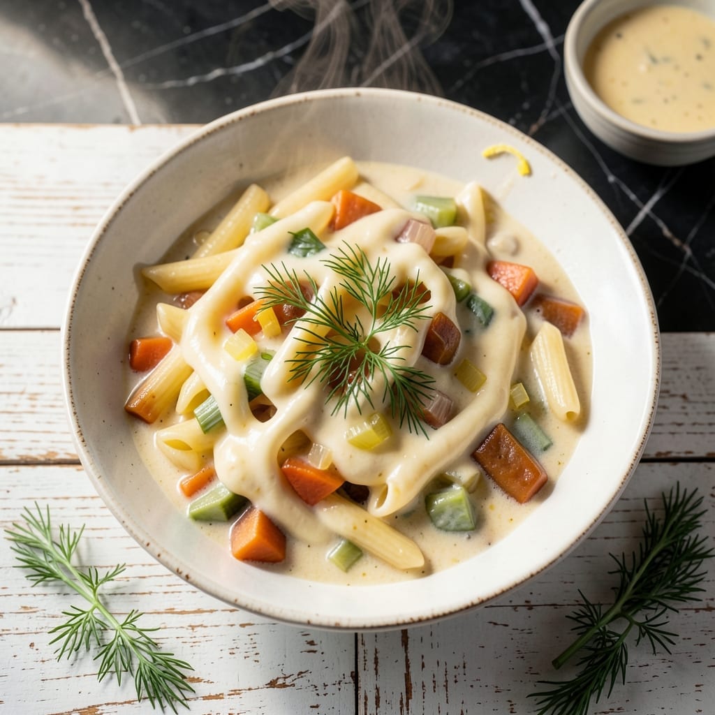 Pasta Grill White Cheddar Dill Soup Recipe: Velvety Sharp Cheese Infusion