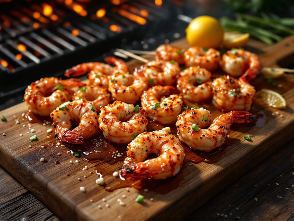 Grilled BBQ Shrimp Skewers with Cajun Spice