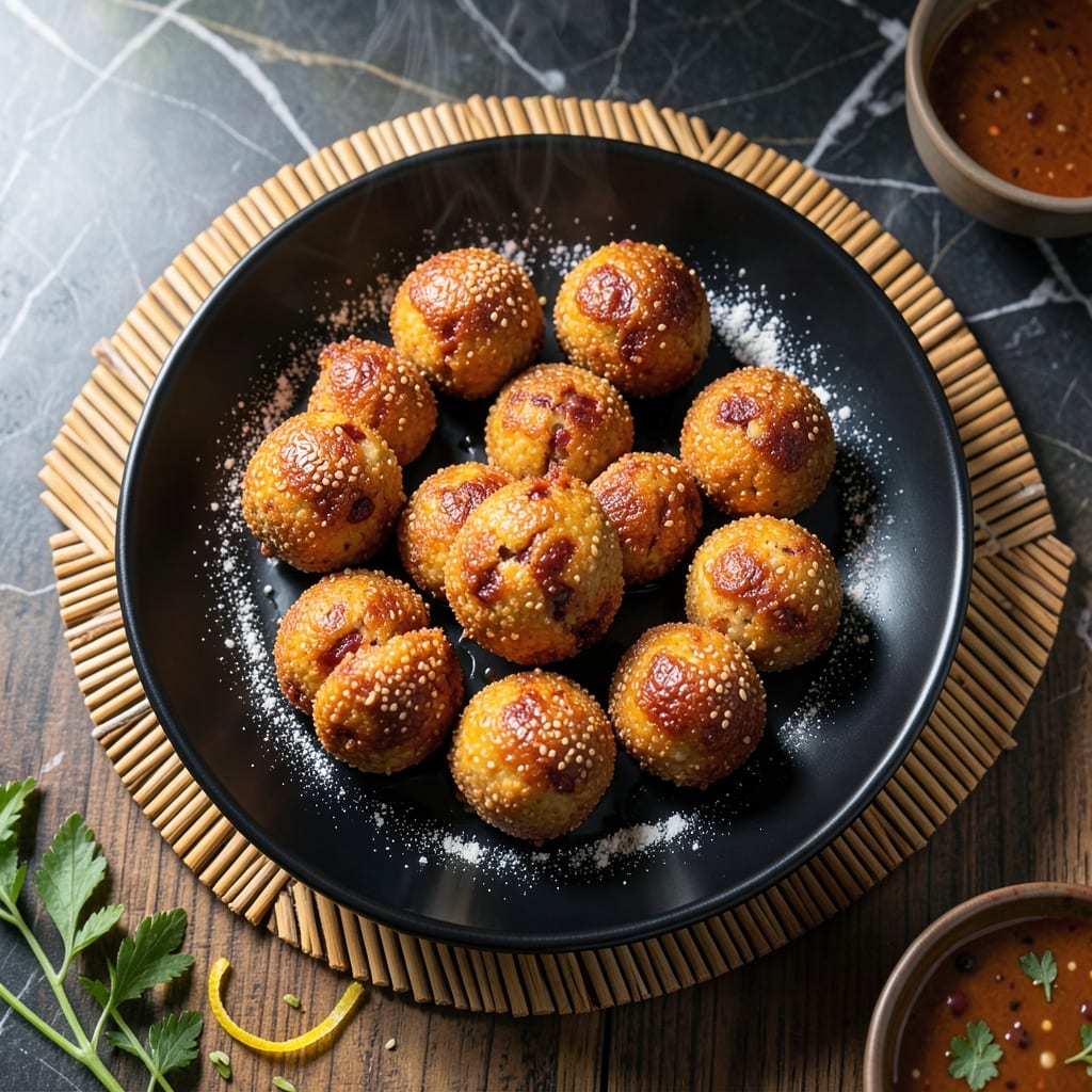 Recipe for Buchi Filipino Food: Crispy Mochi Balls with Sweet Bean Filling