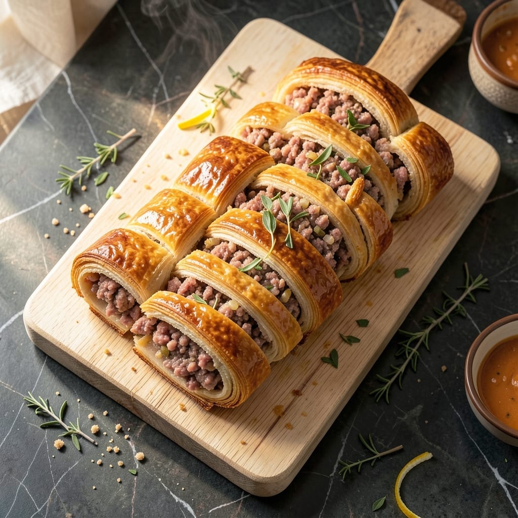 Sausage Roll Recipe Using Pork Mince: Golden Puff Pastry With Herbed Filling