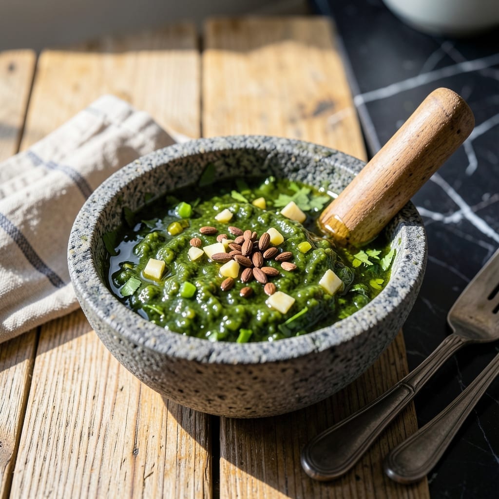 Recipe of Dhaniya Chutney: Fresh Cilantro and Green Chili Zing