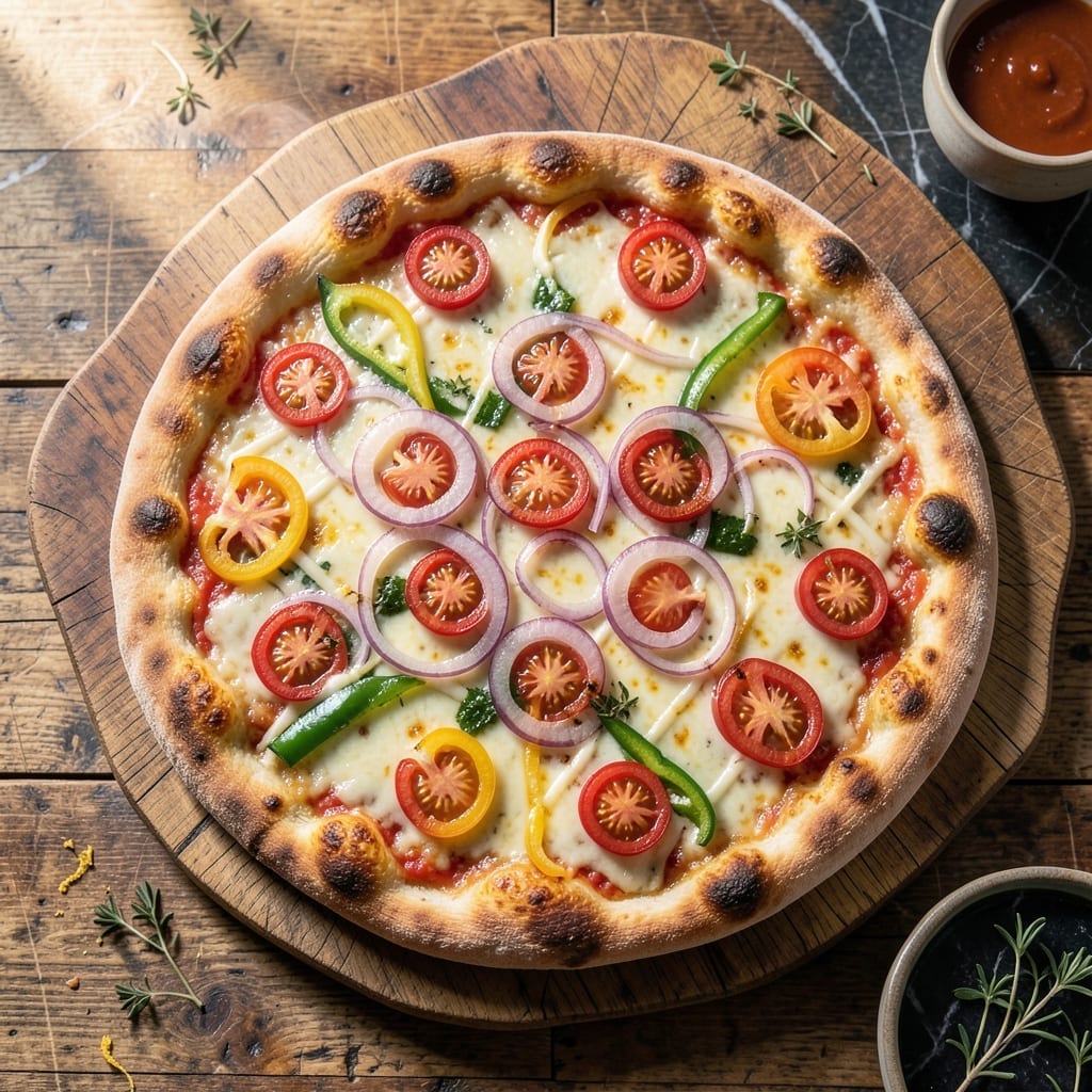 Recipe For Vegetable Pizza With Ranch Dressing: Loaded Veggie Crust With Creamy Drizzle