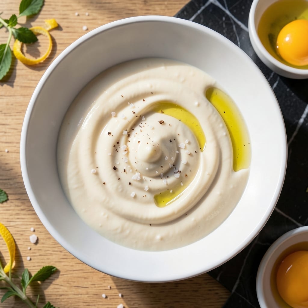 Basic Mayonnaise Recipe Without Mustard: Silky Emulsion With Egg Yolk Base