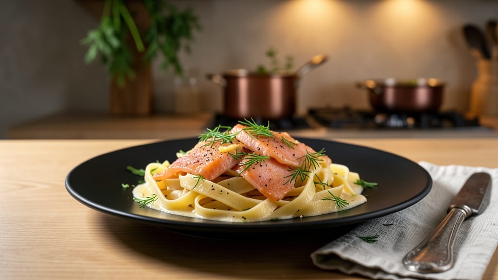 Creamy Dill Smoked Salmon Pasta