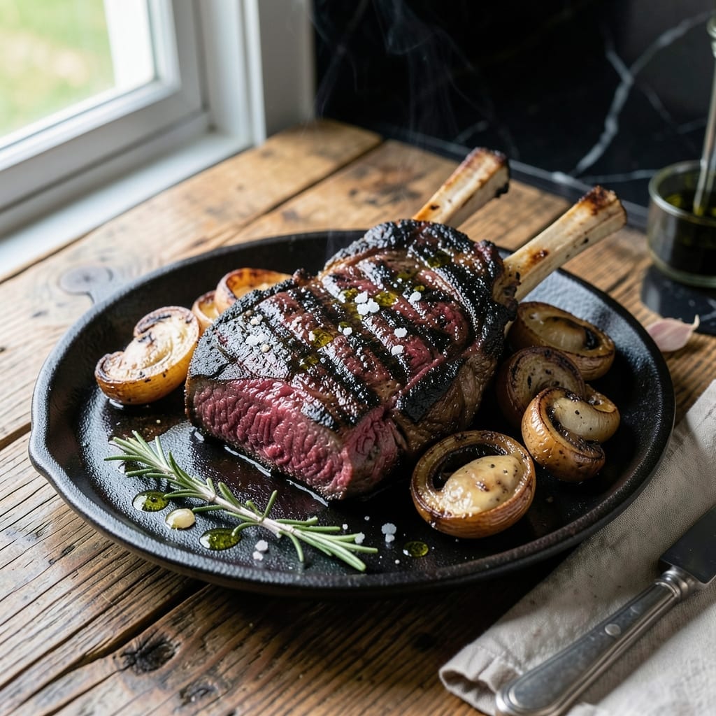 Charcoal Grilled T Bone Steak Recipe: Wood-Fired Seared Crust