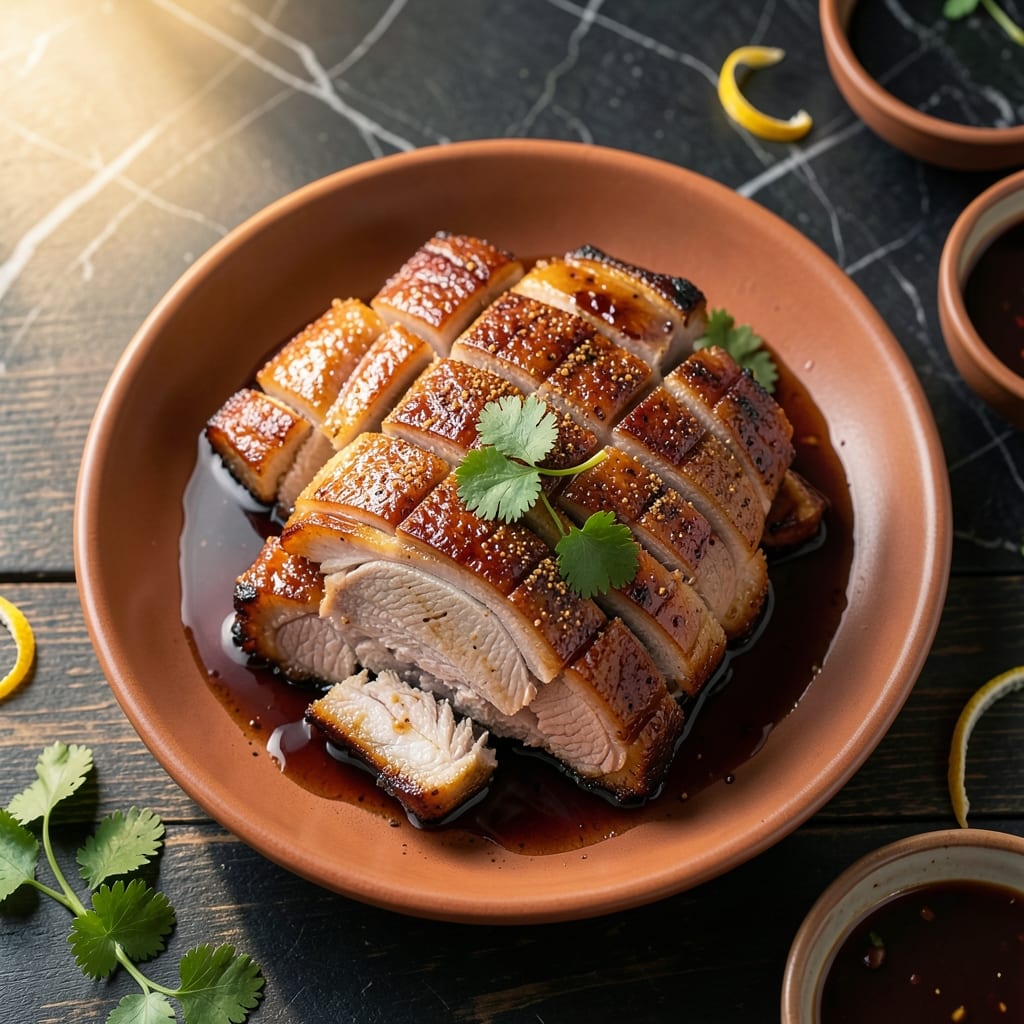 Recipe For Chinese Roast Pork Belly With Crackling: Crispy Skin and Rich Five-Spice Flavor