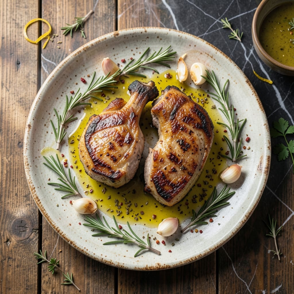 Italian Grilled Pork Chop Recipe: Charred Crust with Rosemary-Infused Juices