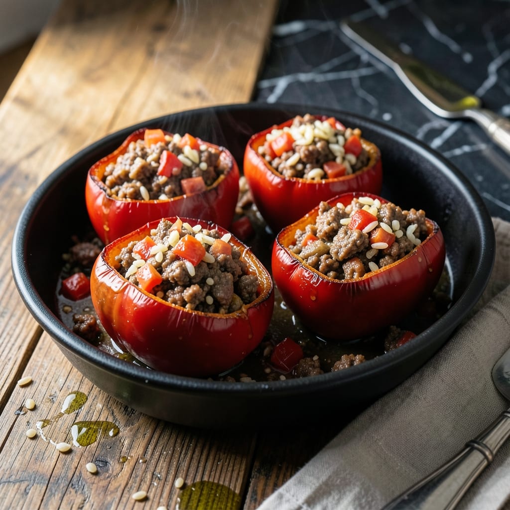 Free Recipe for Stuffed Peppers: Colorful Veggies With Bold Spiced Filling