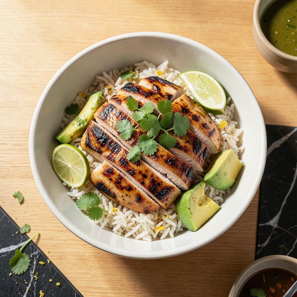 Grilled Chicken And Avocado Rice Bowl Recipe: Fresh and Filling Meal