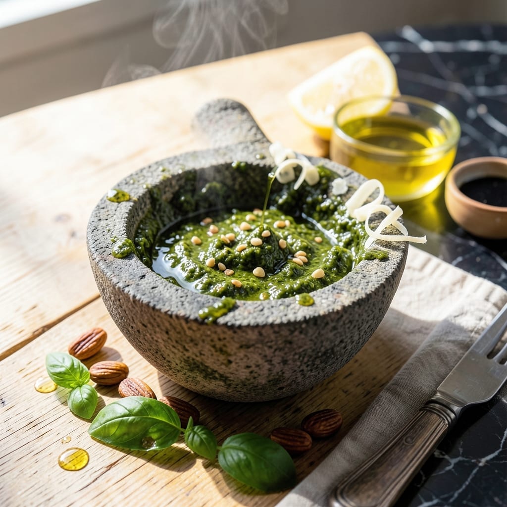 Jamie Oliver's Pesto Sauce Recipe: Fresh Basil and Nutty Parmesan Blend