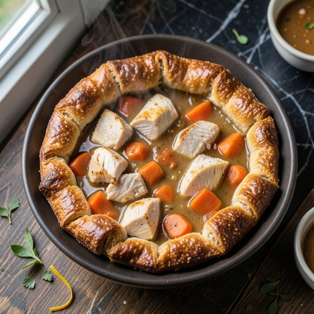 Homemade Chicken Pot Pie Recipe With Pie Crust: Flaky Top and Creamy Filling