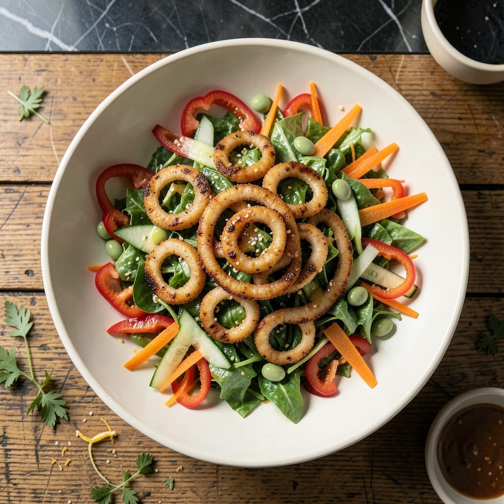 China Grill Calamari Salad Recipe: Asian Fusion Crunch With Citrus Zing