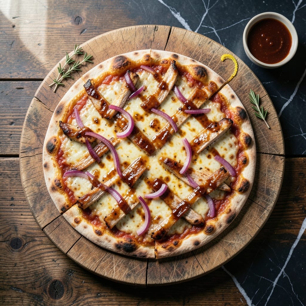 Barbecue Chicken Flatbread Pizza Recipe: Charred Edges and Smoky Sweetness